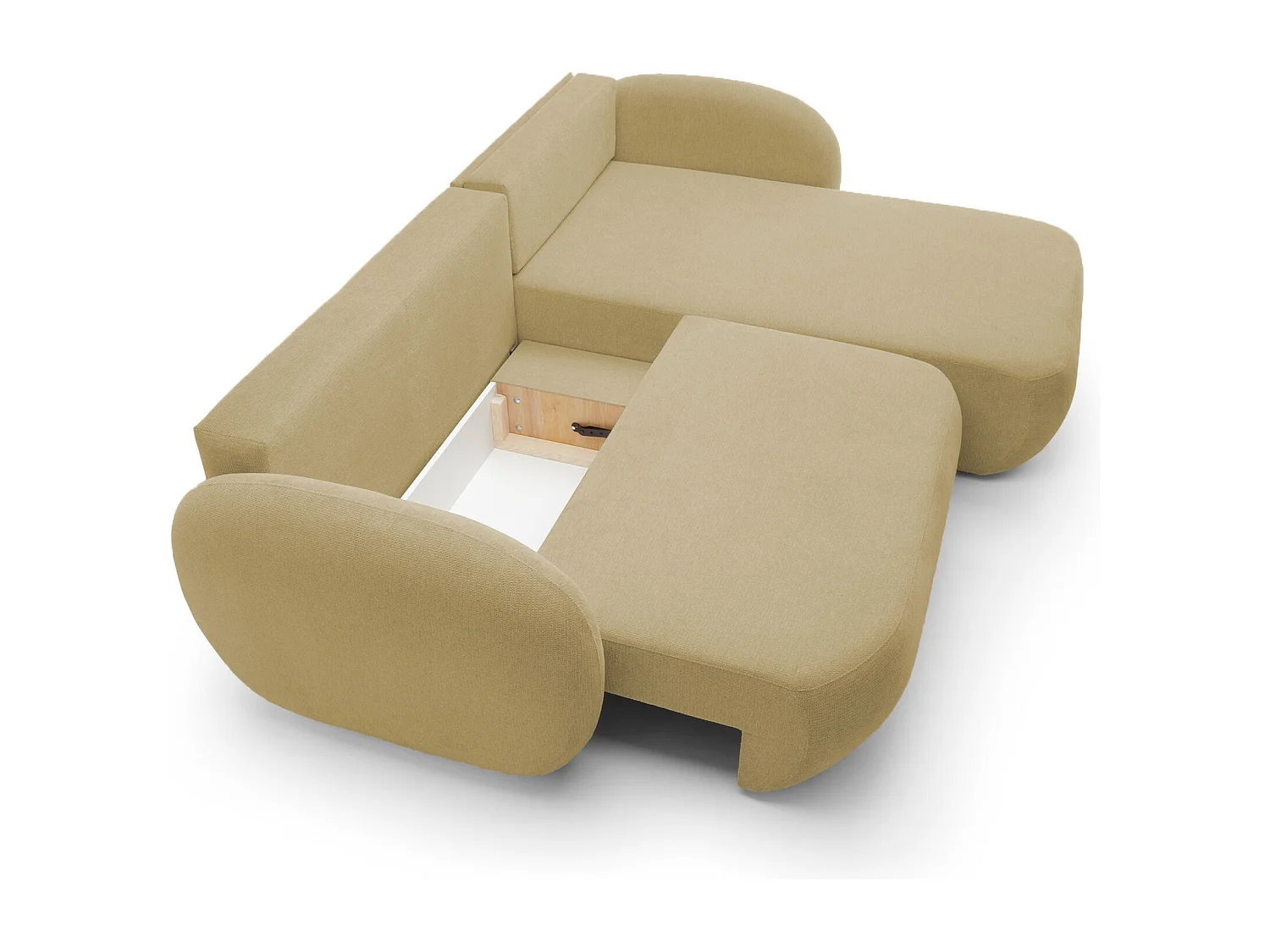 Hoekbank OLIO L-Form met Bed 138x210cm Lade en Verwijderbare Kussens – Rechts 248x174x86cm OLIJF