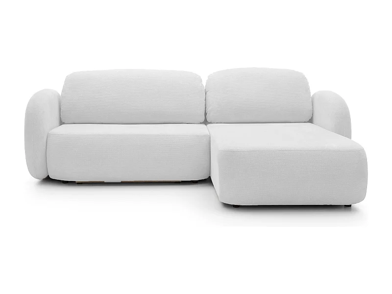 Ecksofa OLIO L-Form mit Bett 138x210cm Schublade und losen Kissen – Rechte Seite 248x174x86cm ASHE