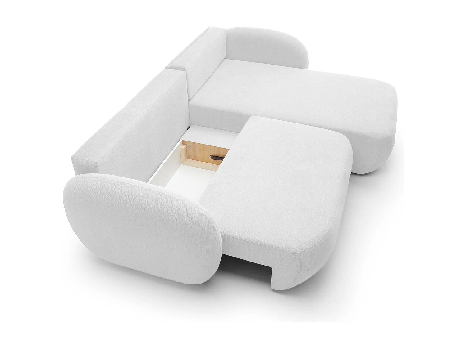 Hoekbank OLIO L-Form met Bed 138x210cm Lade en Verwijderbare Kussens – Rechts 248x174x86cm ASHE