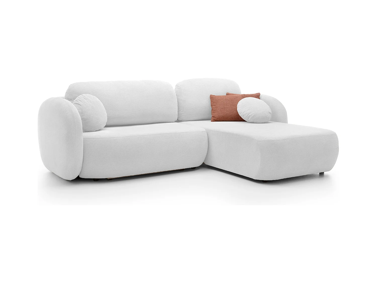 Canapé d'Angle OLIO L-Form avec Lit 138x210cm Coffre et Coussins Amovibles – Droite 248x174x86cm ASHE