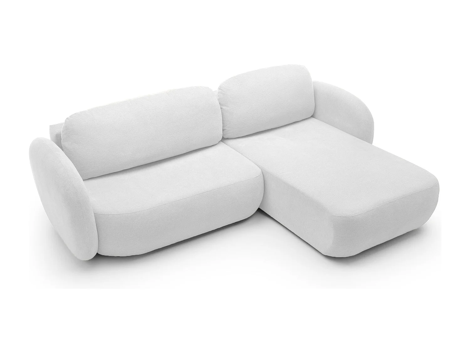 Canapé d'Angle OLIO L-Form avec Lit 138x210cm Coffre et Coussins Amovibles – Droite 248x174x86cm ASHE