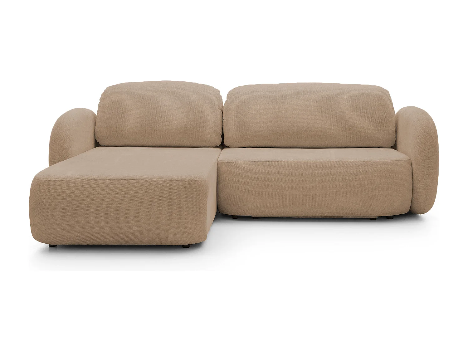 Canapé d'Angle OLIO L-Form avec Lit 138x210cm Coffre et Coussins Amovibles – Gauche 248x174x86cm CAPPUCCINO