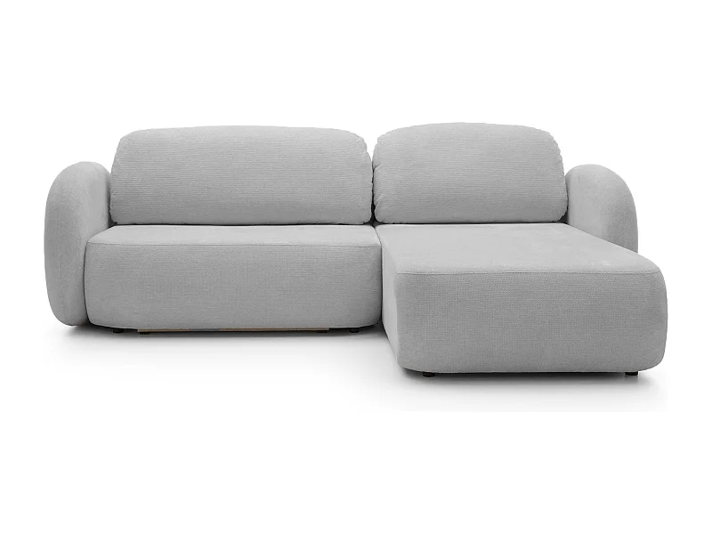 Hoekbank OLIO L-Form met Bed 138x210cm Lade en Verwijderbare Kussens – Rechts 248x174x86cm GRIJS