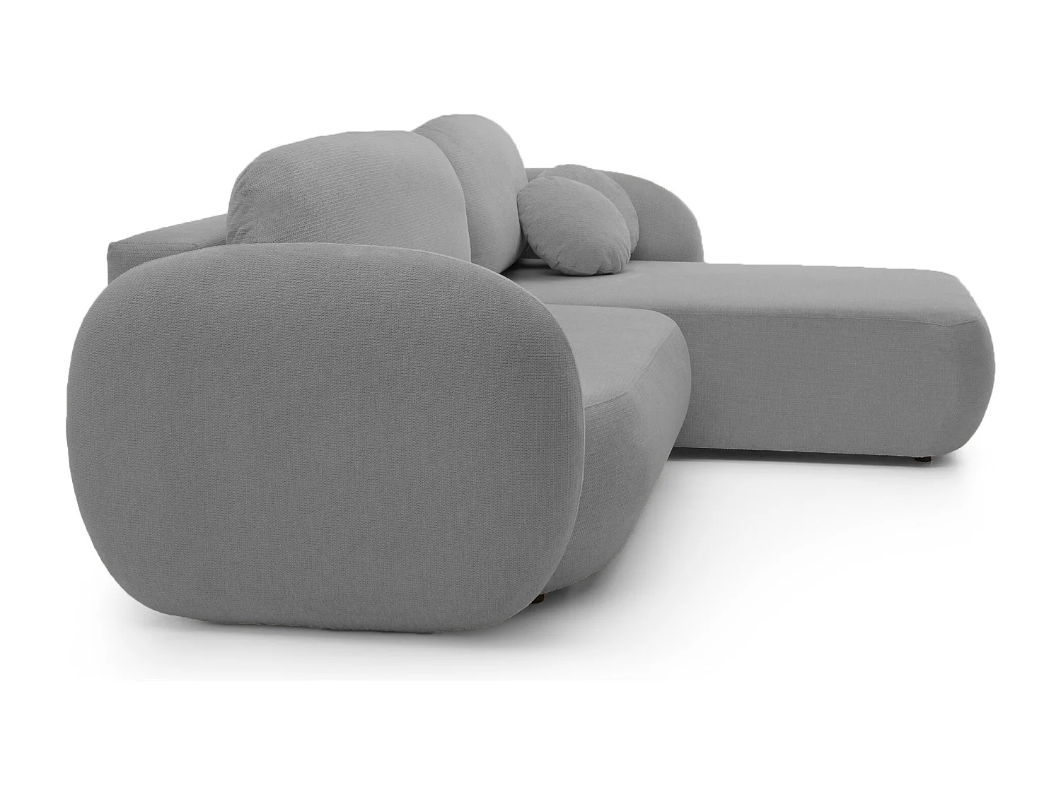 Canapé d'Angle OLIO L-Form avec Lit 138x210cm Coffre et Coussins Amovibles – Droite 248x174x86cm ARGENT FONCÉ