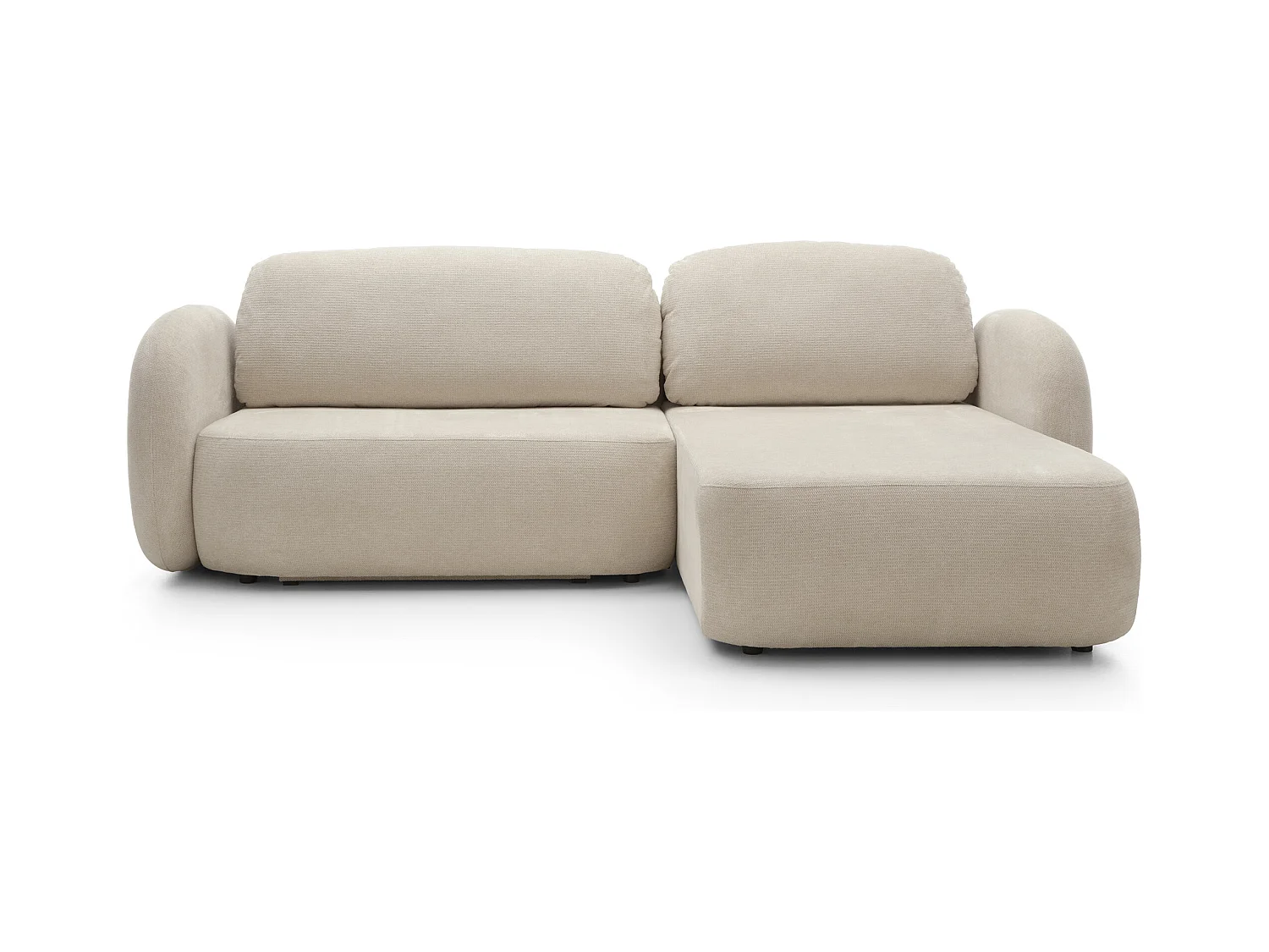 Canapé d'Angle OLIO L-Form avec Lit 138x210cm Coffre et Coussins Amovibles – Droite 248x174x86cm BEIGE