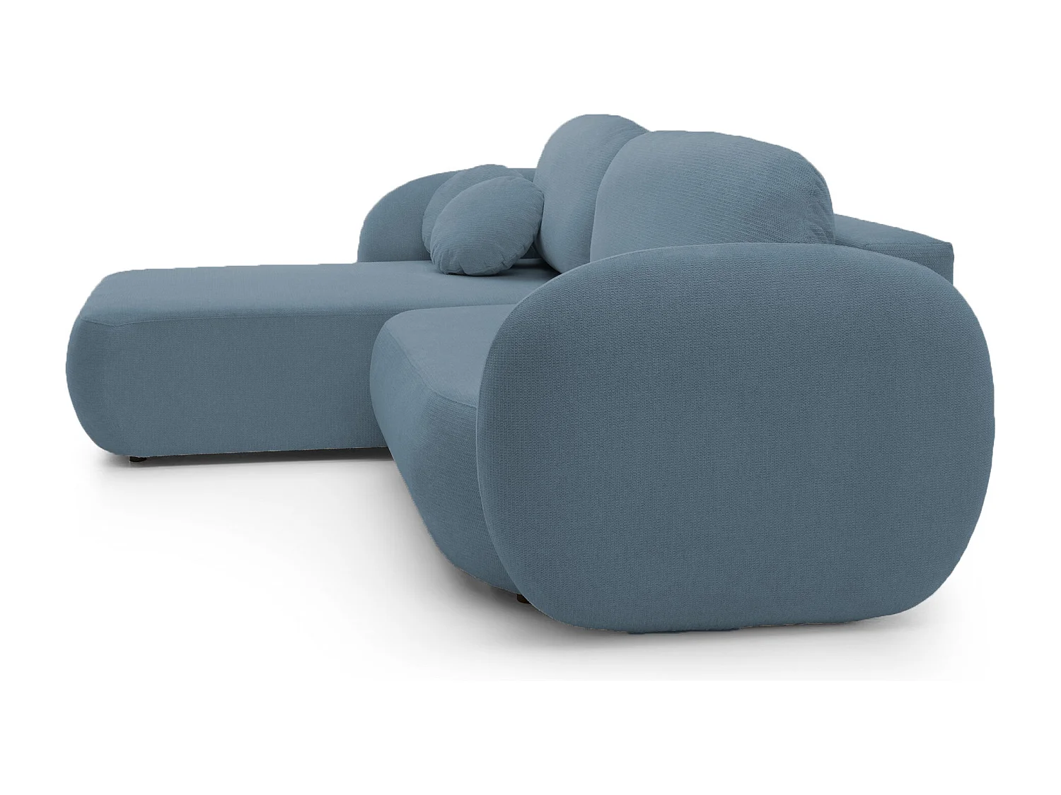 Canapé d'Angle OLIO L-Form avec Lit 138x210cm Coffre et Coussins Amovibles – Gauche 248x174x86cm BLEU CLAIR