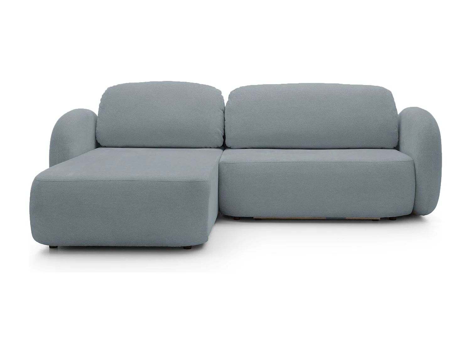 L-vormige hoekbank OLIO met slaapfunctie 138x210 cm, opbergbox en losse rugkussens – comfortabele slaapbank, links, 248x174x86 cm, DONKERGRIJS