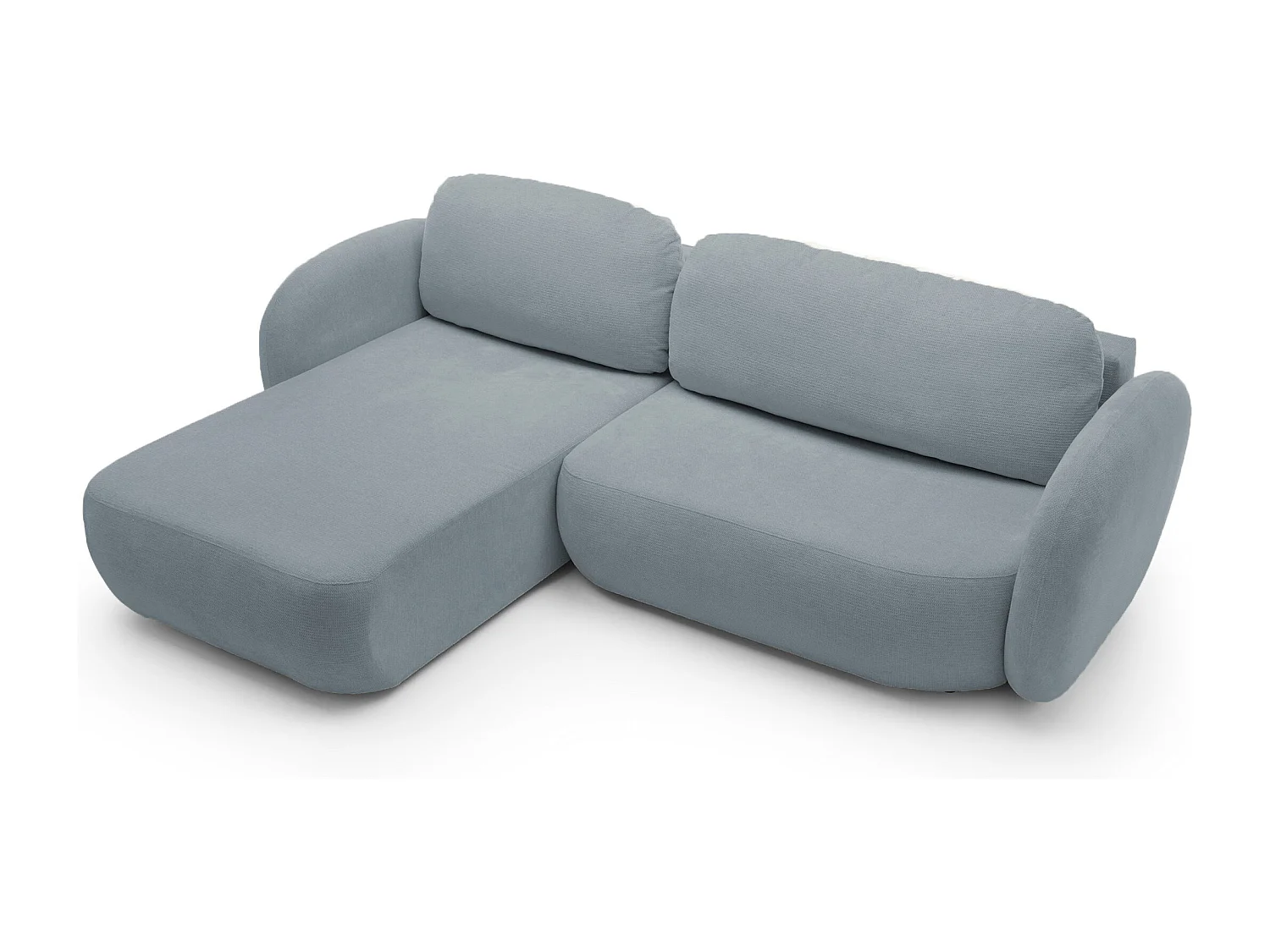 L-vormige hoekbank OLIO met slaapfunctie 138x210 cm, opbergbox en losse rugkussens – comfortabele slaapbank, links, 248x174x86 cm, DONKERGRIJS