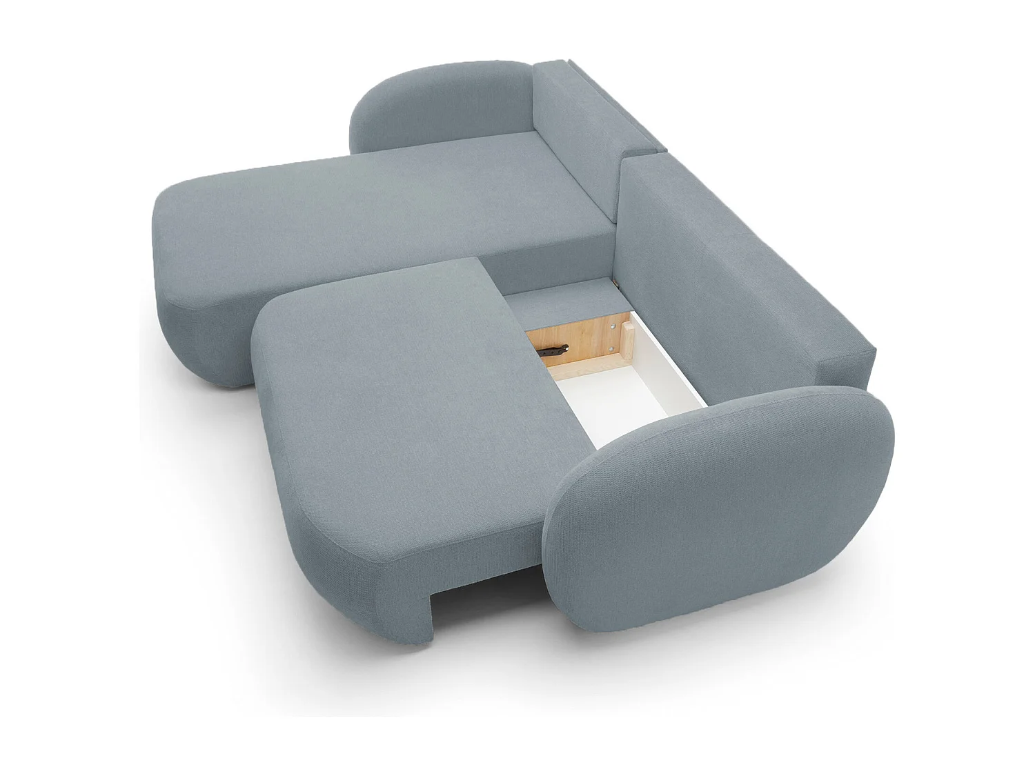 L-vormige hoekbank OLIO met slaapfunctie 138x210 cm, opbergbox en losse rugkussens – comfortabele slaapbank, links, 248x174x86 cm, DONKERGRIJS