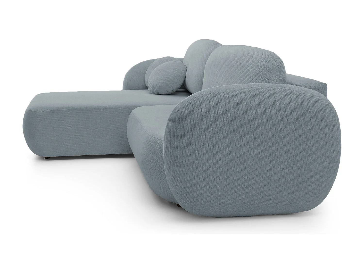 L-vormige hoekbank OLIO met slaapfunctie 138x210 cm, opbergbox en losse rugkussens – comfortabele slaapbank, links, 248x174x86 cm, DONKERGRIJS