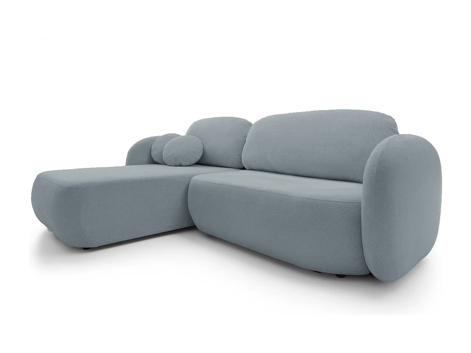 Canapé d'Angle OLIO L-Form avec Lit 138x210cm Coffre et Coussins Amovibles – Gauche 248x174x86cm GRIS FONCÉ