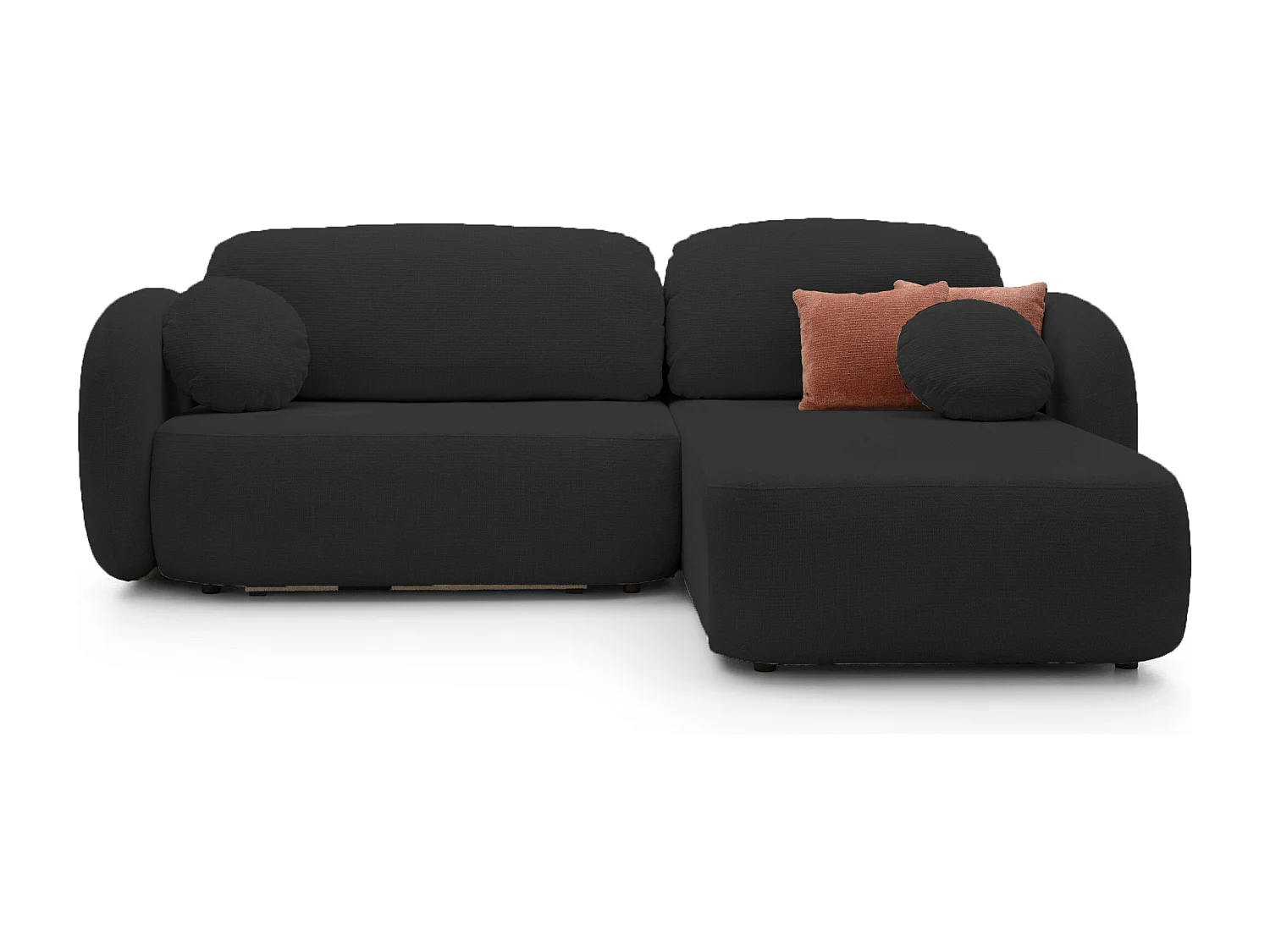 Canapé d'Angle OLIO L-Form avec Lit 138x210cm Coffre et Coussins Amovibles – Droite 248x174x86cm GRIS