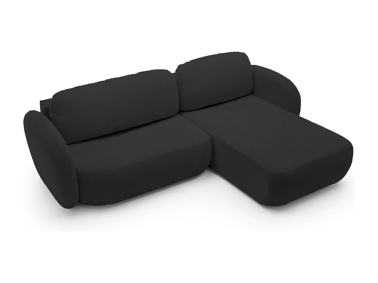 Hoekbank OLIO L-Form met Bed 138x210cm Lade en Verwijderbare Kussens – Rechts 248x174x86cm GRIJS