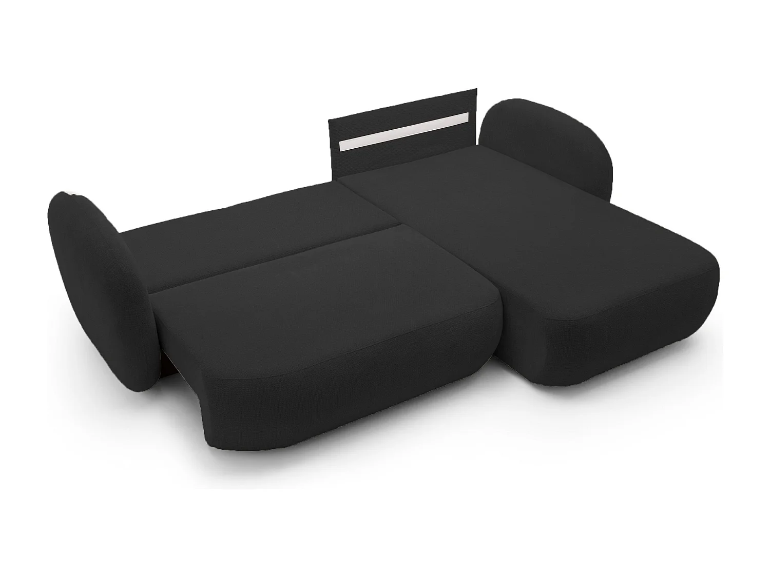 Hoekbank OLIO L-Form met Bed 138x210cm Lade en Verwijderbare Kussens – Rechts 248x174x86cm GRIJS