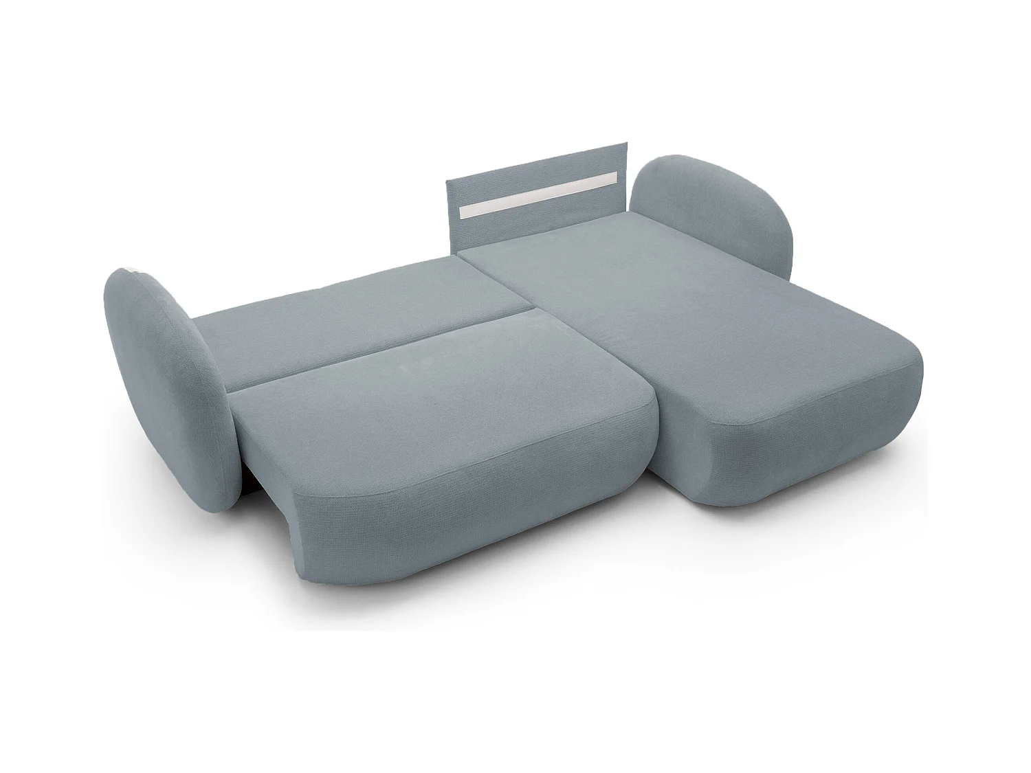 Canapé d'Angle OLIO L-Form avec Lit 138x210cm Coffre et Coussins Amovibles – Droite 248x174x86cm GRIS FONCÉ