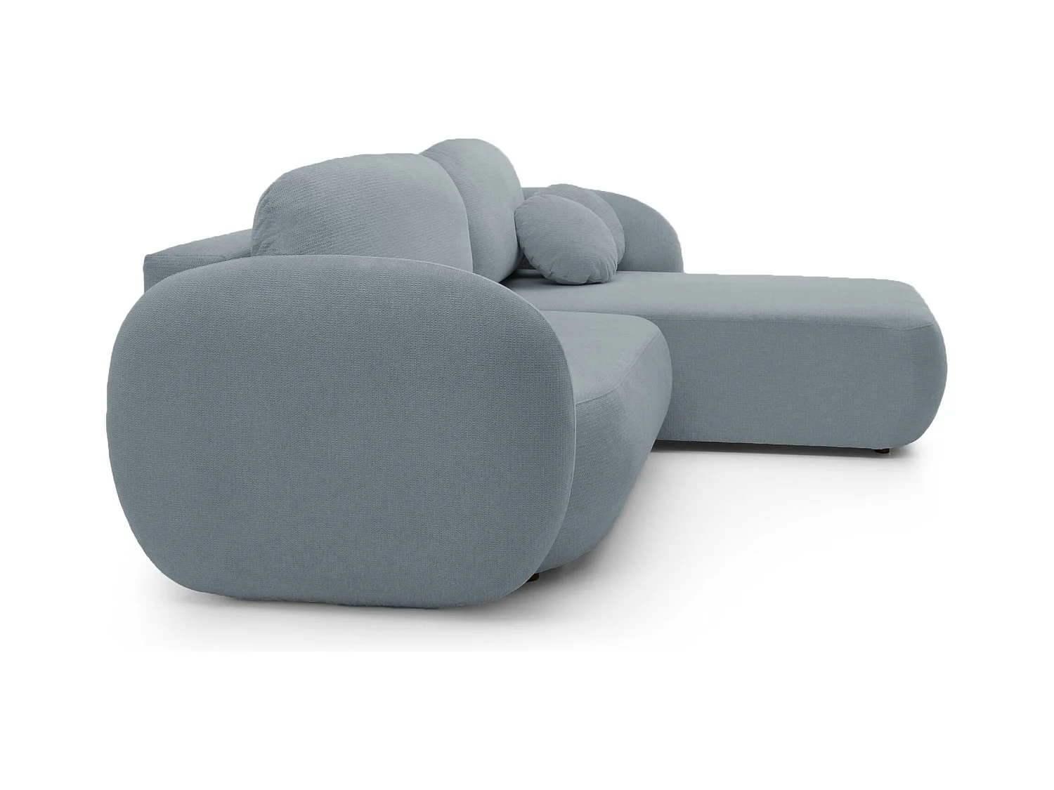 Canapé d'Angle OLIO L-Form avec Lit 138x210cm Coffre et Coussins Amovibles – Droite 248x174x86cm GRIS FONCÉ