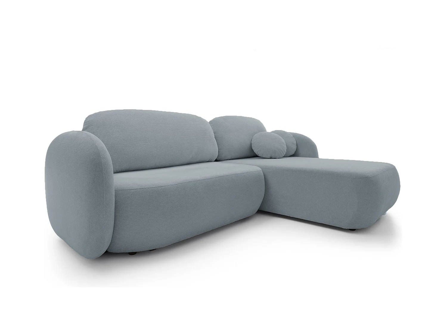 Canapé d'Angle OLIO L-Form avec Lit 138x210cm Coffre et Coussins Amovibles – Droite 248x174x86cm GRIS FONCÉ