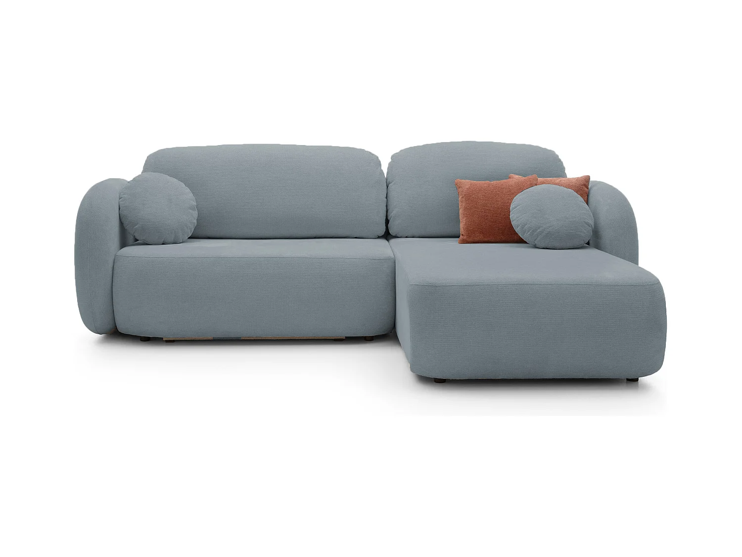 Canapé d'Angle OLIO L-Form avec Lit 138x210cm Coffre et Coussins Amovibles – Droite 248x174x86cm GRIS FONCÉ