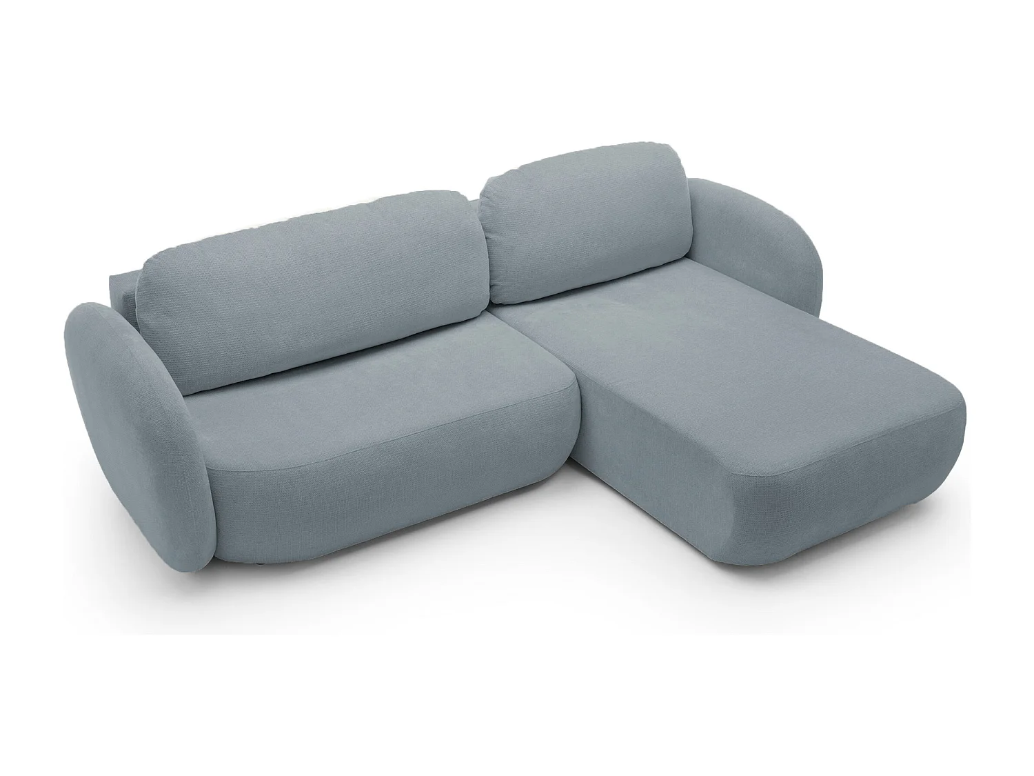 Hoekbank OLIO L-Form met Bed 138x210cm Lade en Verwijderbare Kussens – Rechts 248x174x86cm DONKERGRIJS