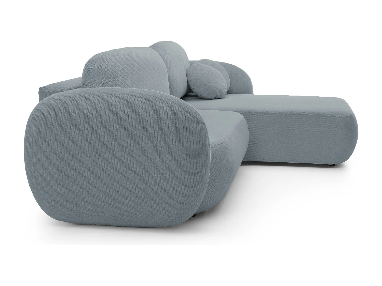 Hoekbank OLIO L-Form met Bed 138x210cm Lade en Verwijderbare Kussens – Rechts 248x174x86cm DONKERGRIJS