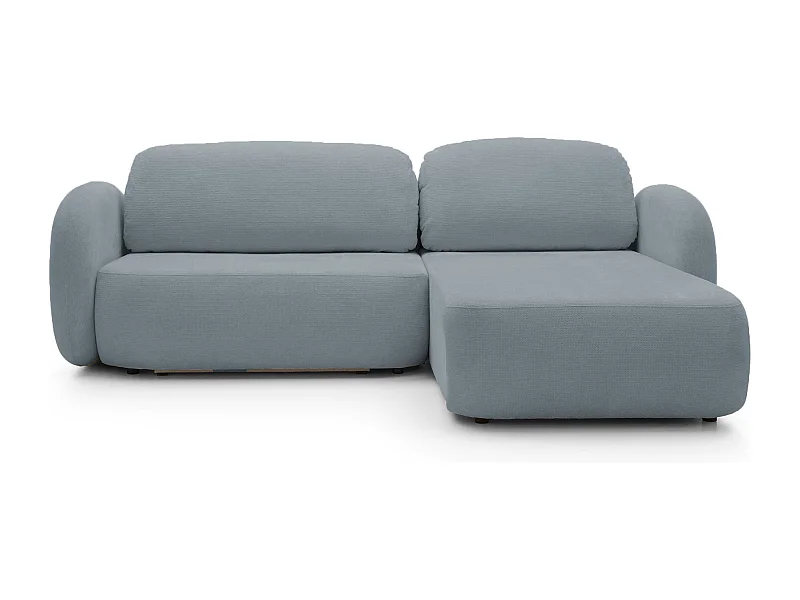 Ecksofa OLIO L-Form mit Bett 138x210cm Schublade und losen Kissen – Rechte Seite 248x174x86cm DUNKELGRAU