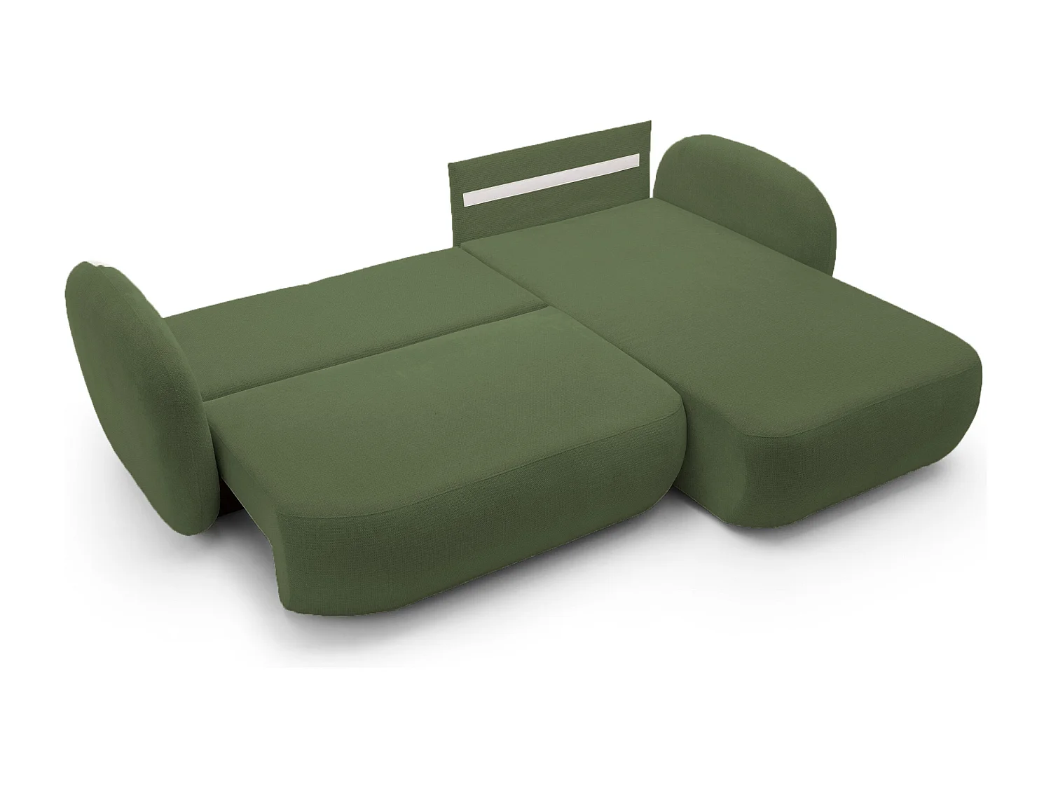 Hoekbank OLIO L-Form met Bed 138x210cm Lade en Verwijderbare Kussens – Rechts 248x174x86cm GROEN