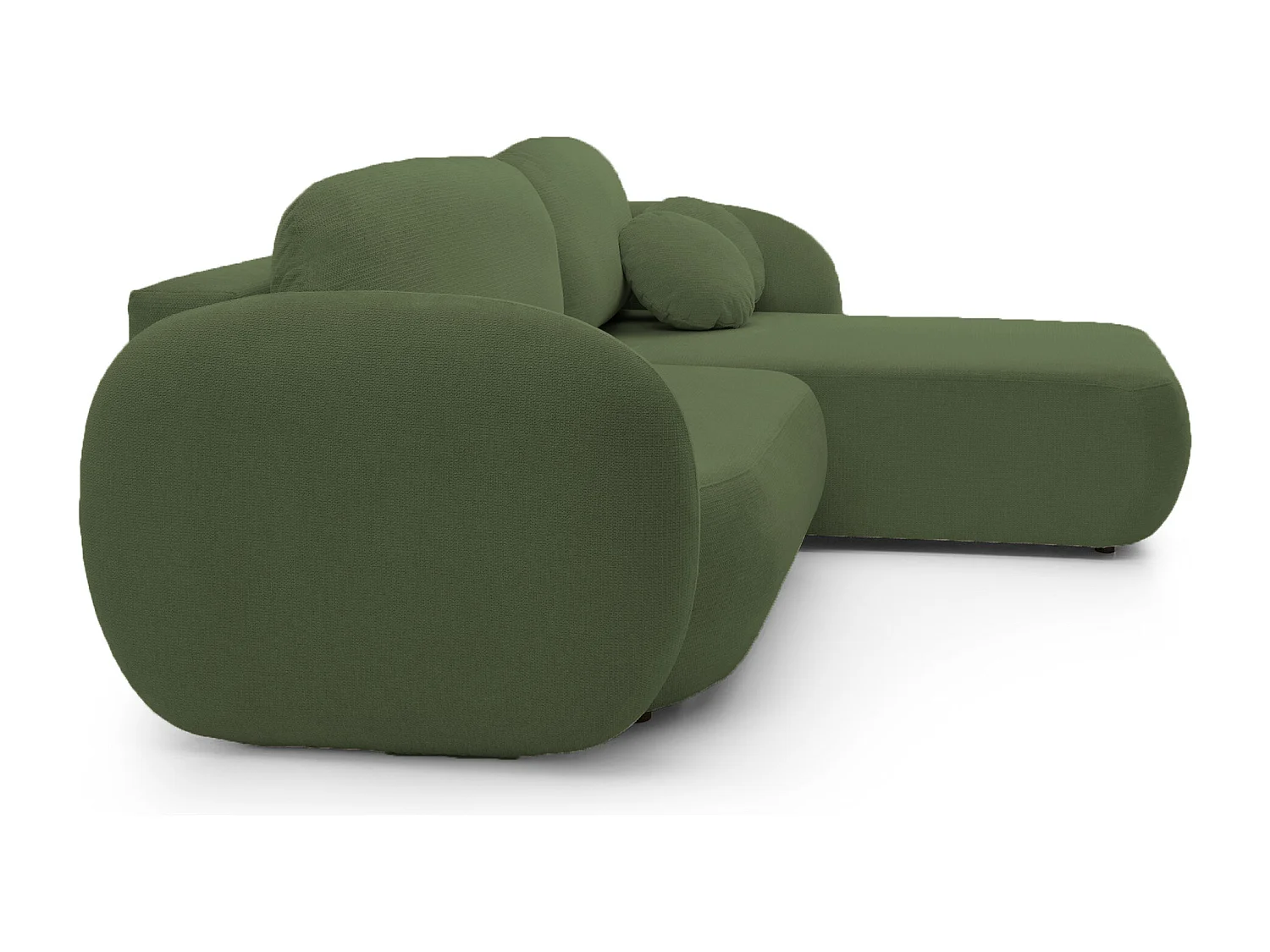 Canapé d'Angle OLIO L-Form avec Lit 138x210cm Coffre et Coussins Amovibles – Droite 248x174x86cm VERT