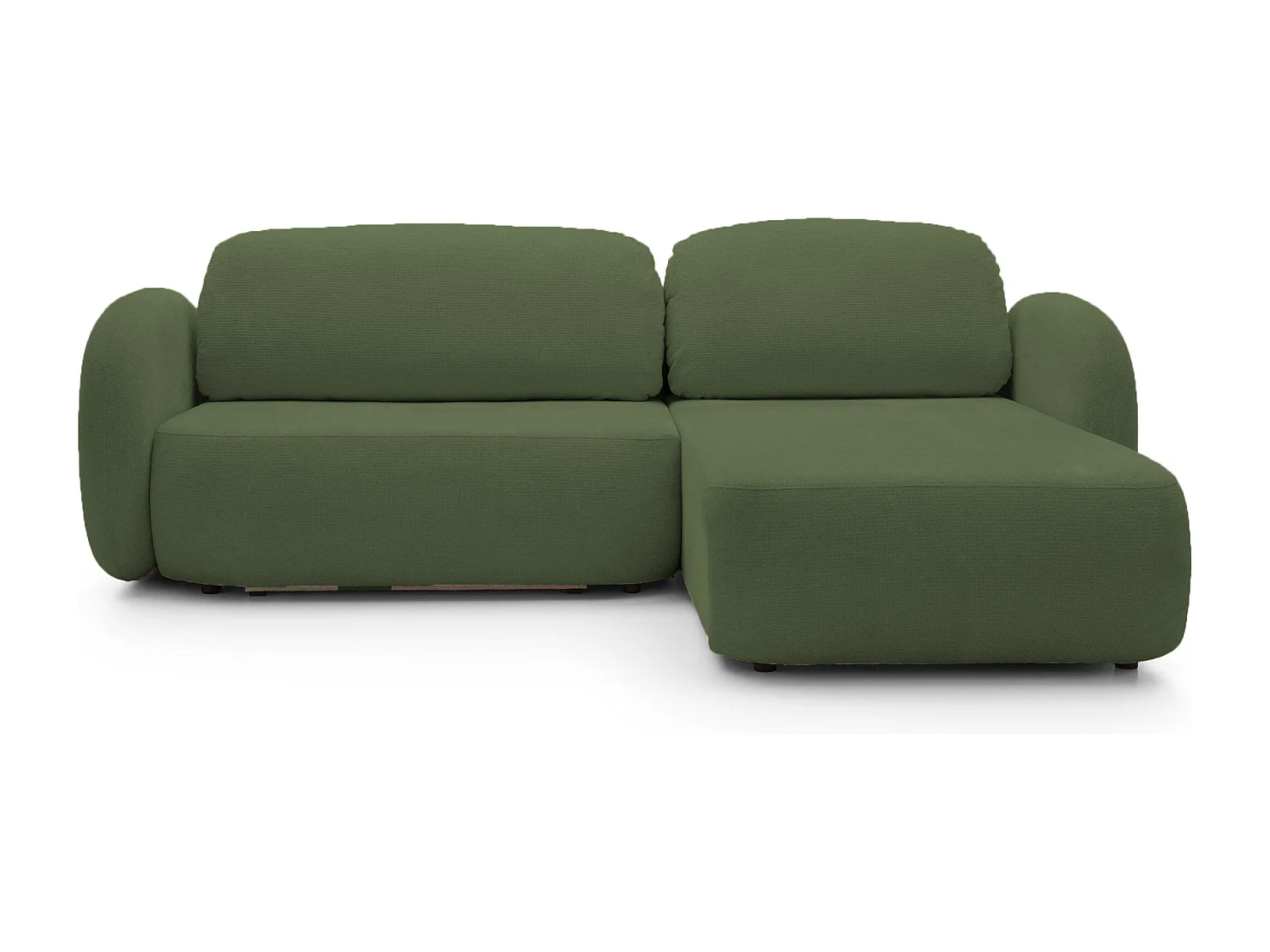 Canapé d'Angle OLIO L-Form avec Lit 138x210cm Coffre et Coussins Amovibles – Droite 248x174x86cm VERT