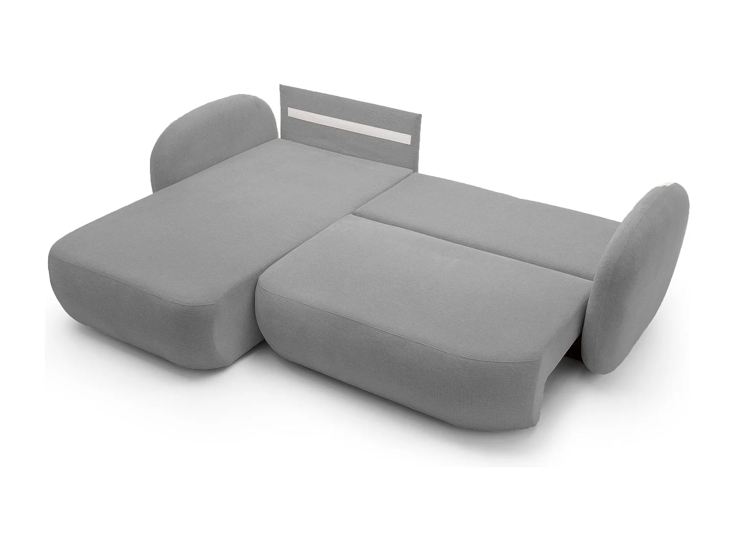 L-vormige hoekbank OLIO met slaapfunctie 138x210 cm, opbergbox en losse rugkussens – comfortabele slaapbank, links, 248x174x86 cm, DONKERZILVER