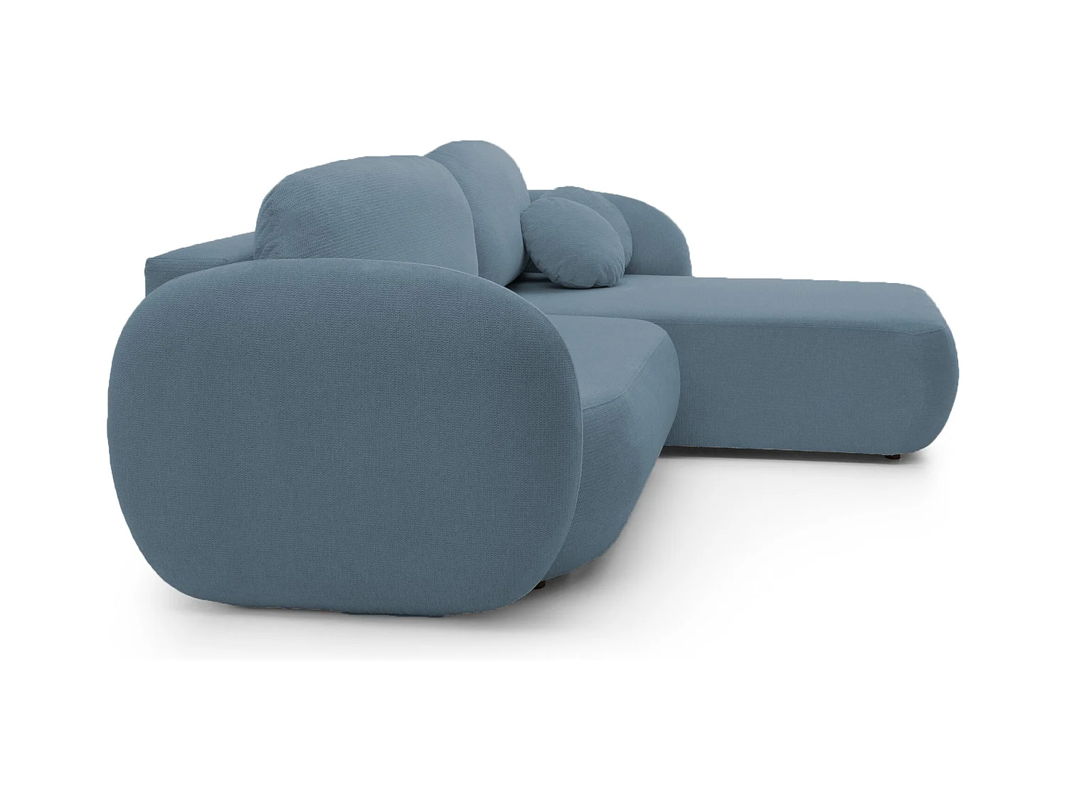 Canapé d'Angle OLIO L-Form avec Lit 138x210cm Coffre et Coussins Amovibles – Droite 248x174x86cm BLEU CLAIR