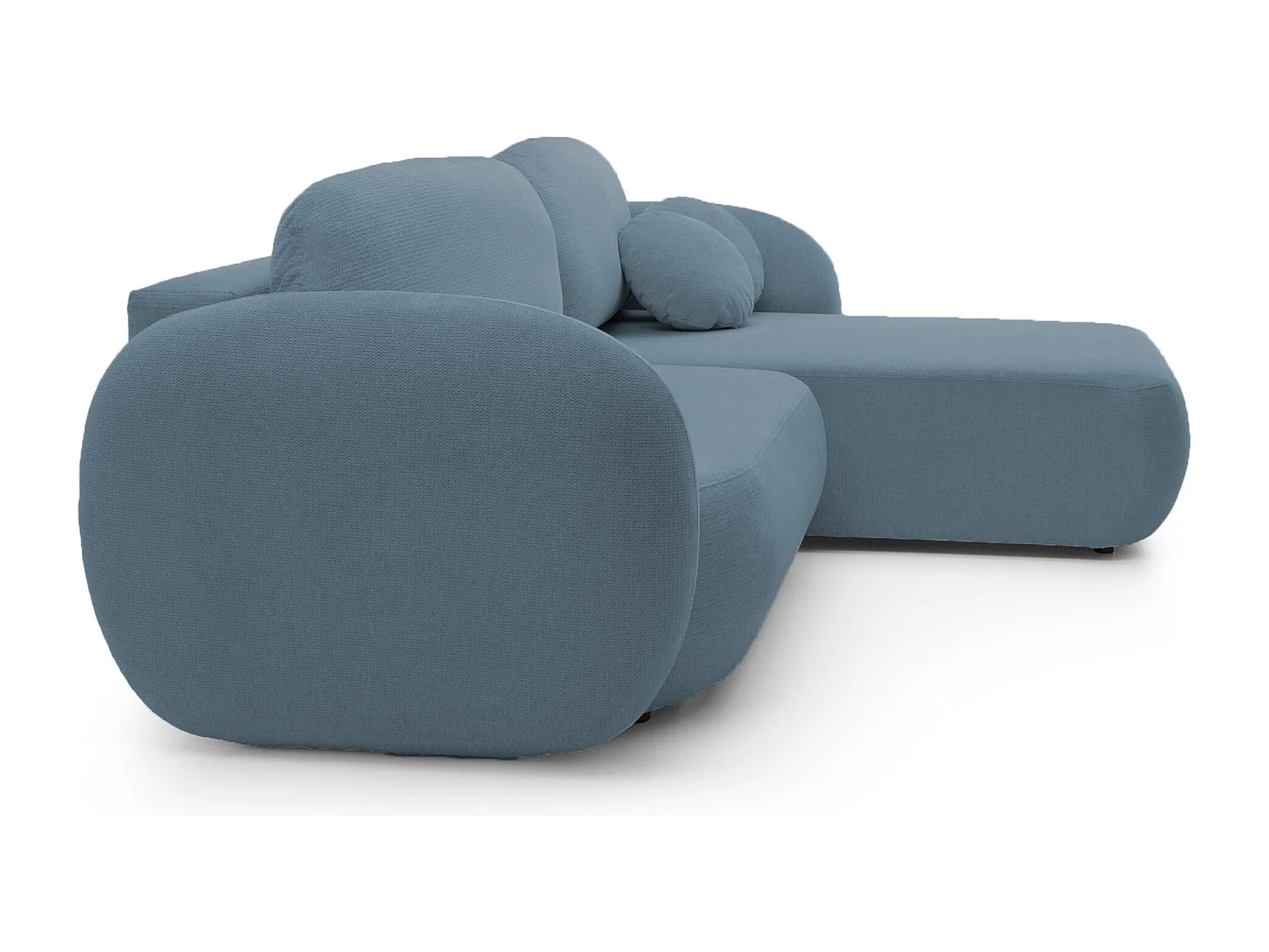 Canapé d'Angle OLIO L-Form avec Lit 138x210cm Coffre et Coussins Amovibles – Droite 248x174x86cm BLEU CLAIR