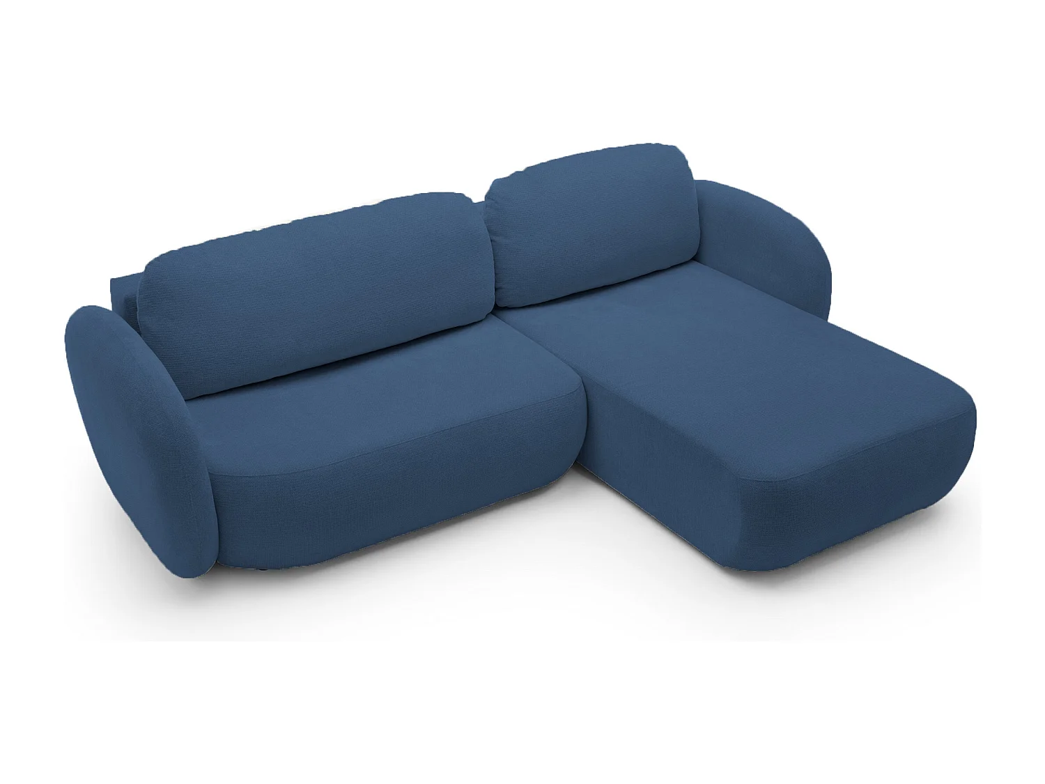 Canapé d'Angle OLIO L-Form avec Lit 138x210cm Coffre et Coussins Amovibles – Droite 248x174x86cm BLEU