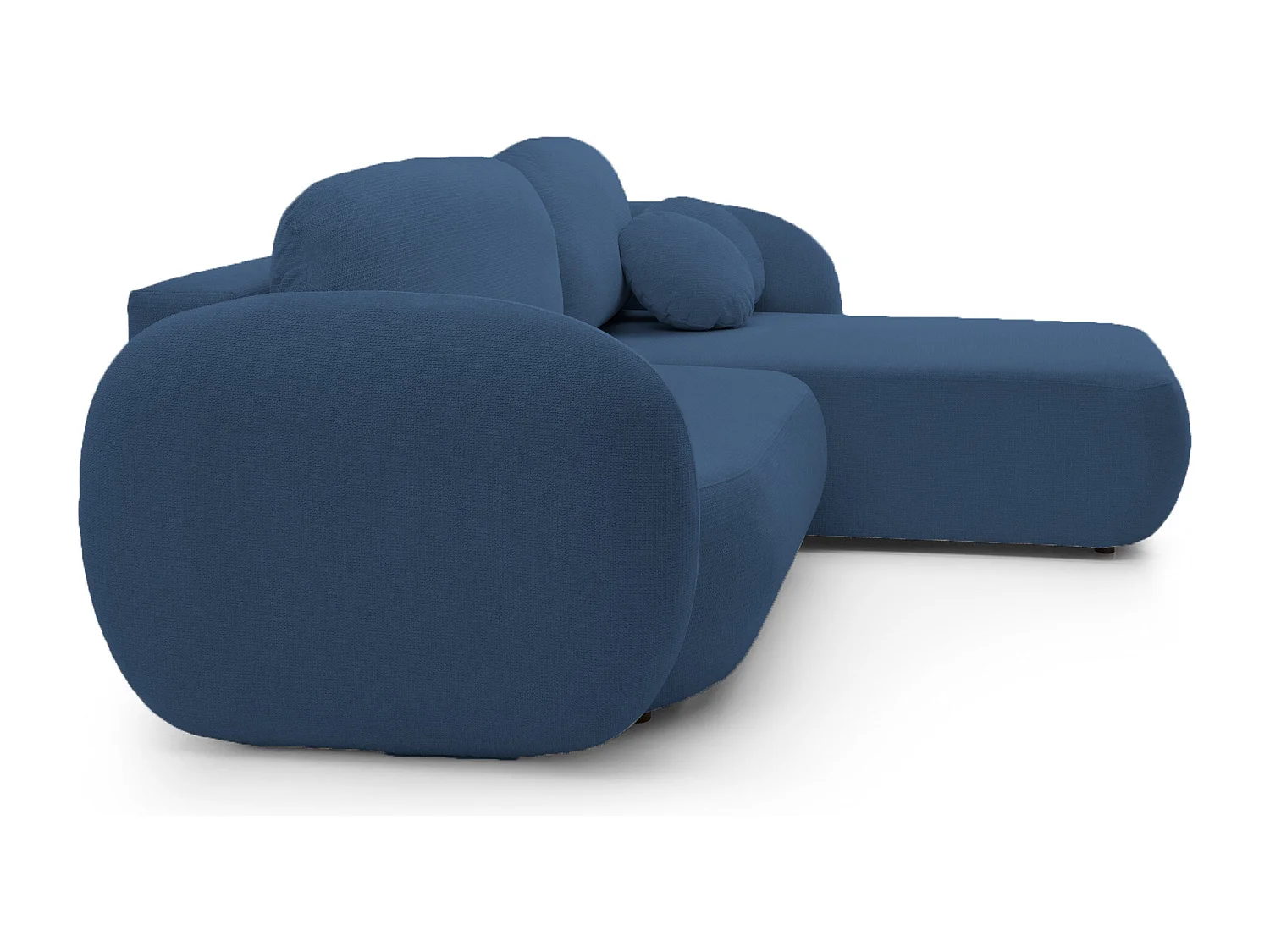 Canapé d'Angle OLIO L-Form avec Lit 138x210cm Coffre et Coussins Amovibles – Droite 248x174x86cm BLEU