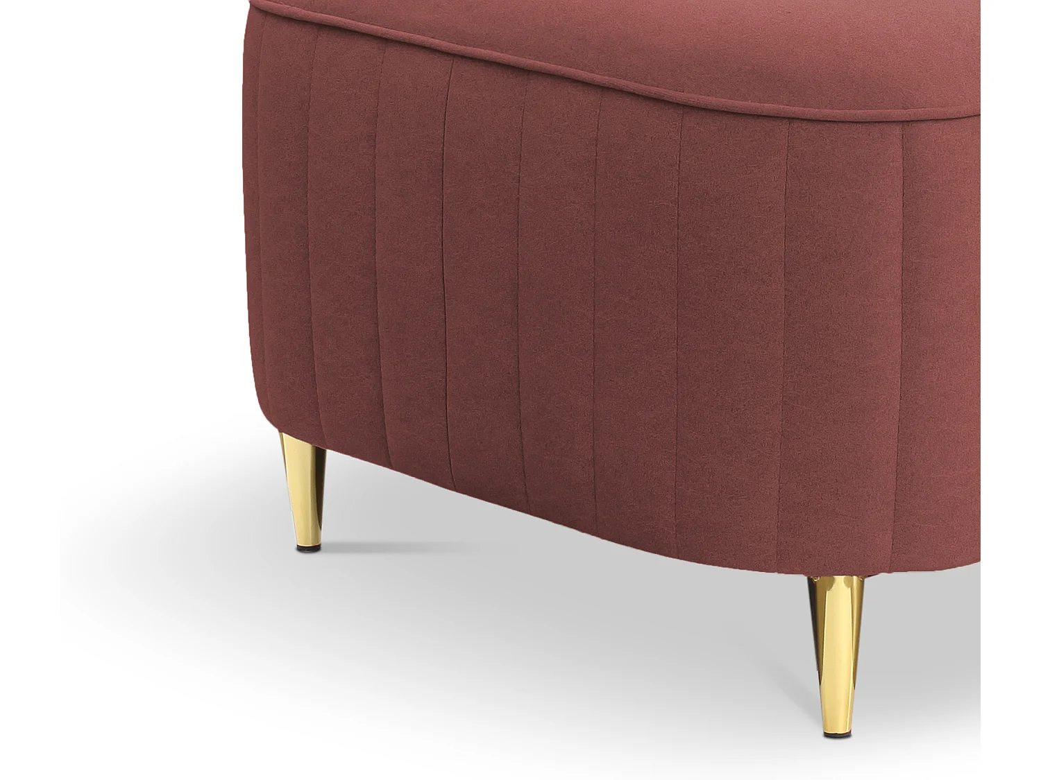 Pufa LAREN - Nowoczesny design, metalowe nogi, wysokiej jakości tapicerka, pufa do siedzenia, podnóżek 60x60x41cm BURGUND