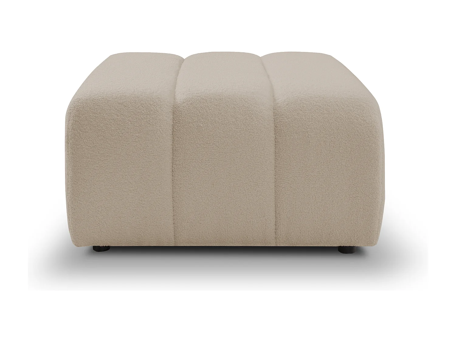 BALOO Poef - Comfortabele poef met houten frame, PUR-schuim, zwarte kunststof poten, modern design 82x75x41cm Beige