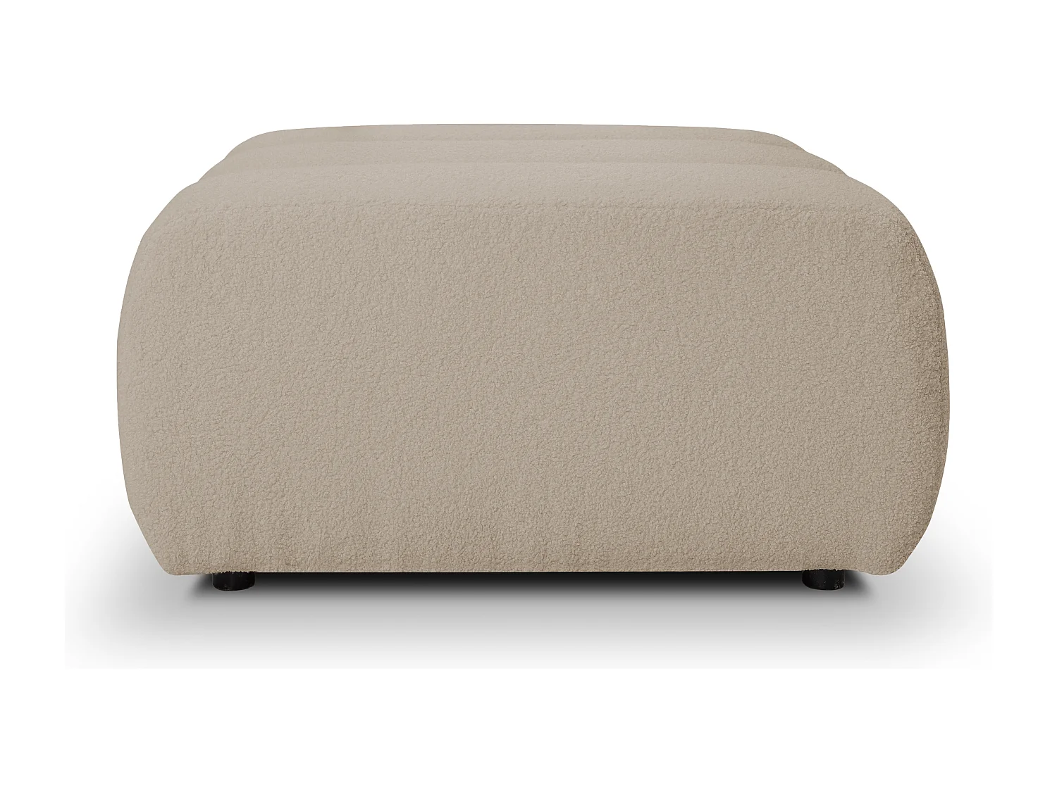 BALOO Poef - Comfortabele poef met houten frame, PUR-schuim, zwarte kunststof poten, modern design 82x75x41cm Beige