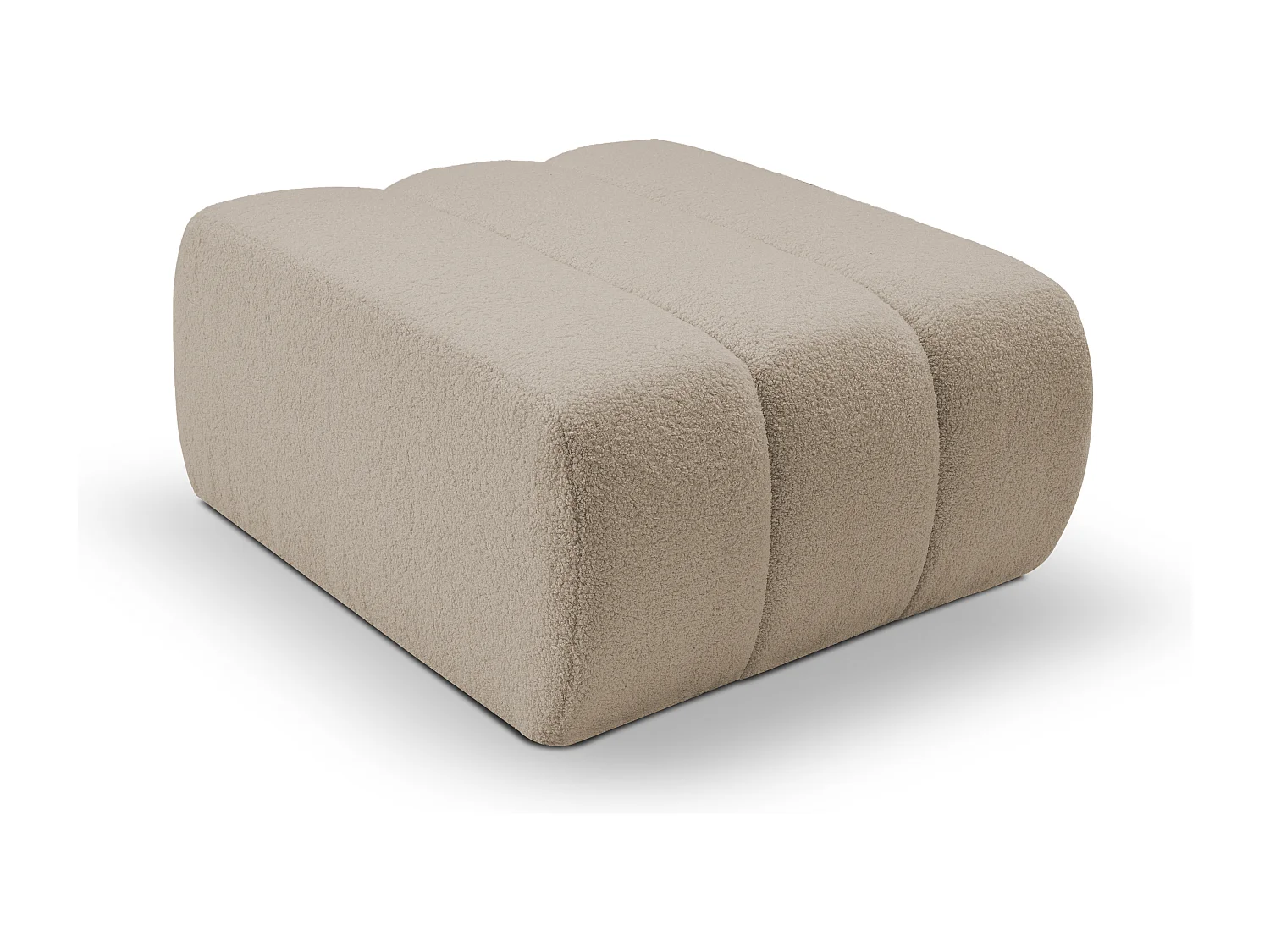 Pufa BALOO - Komfortowa pufa z drewnianą ramą, pianka PUR, czarne nogi z tworzywa sztucznego, nowoczesny design 82x75x41cm Beżowa