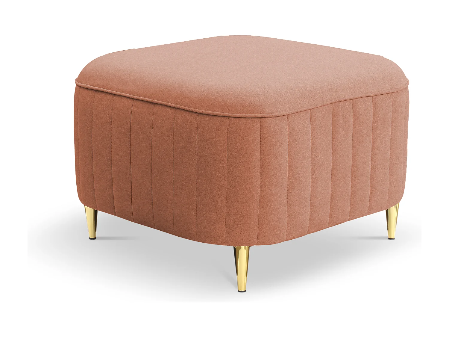 Pouf LAREN - Modernes Design, Metallfüße, hochwertige Polsterung, Sitzpouf, Fußstütze 60x60x41cm ROSA