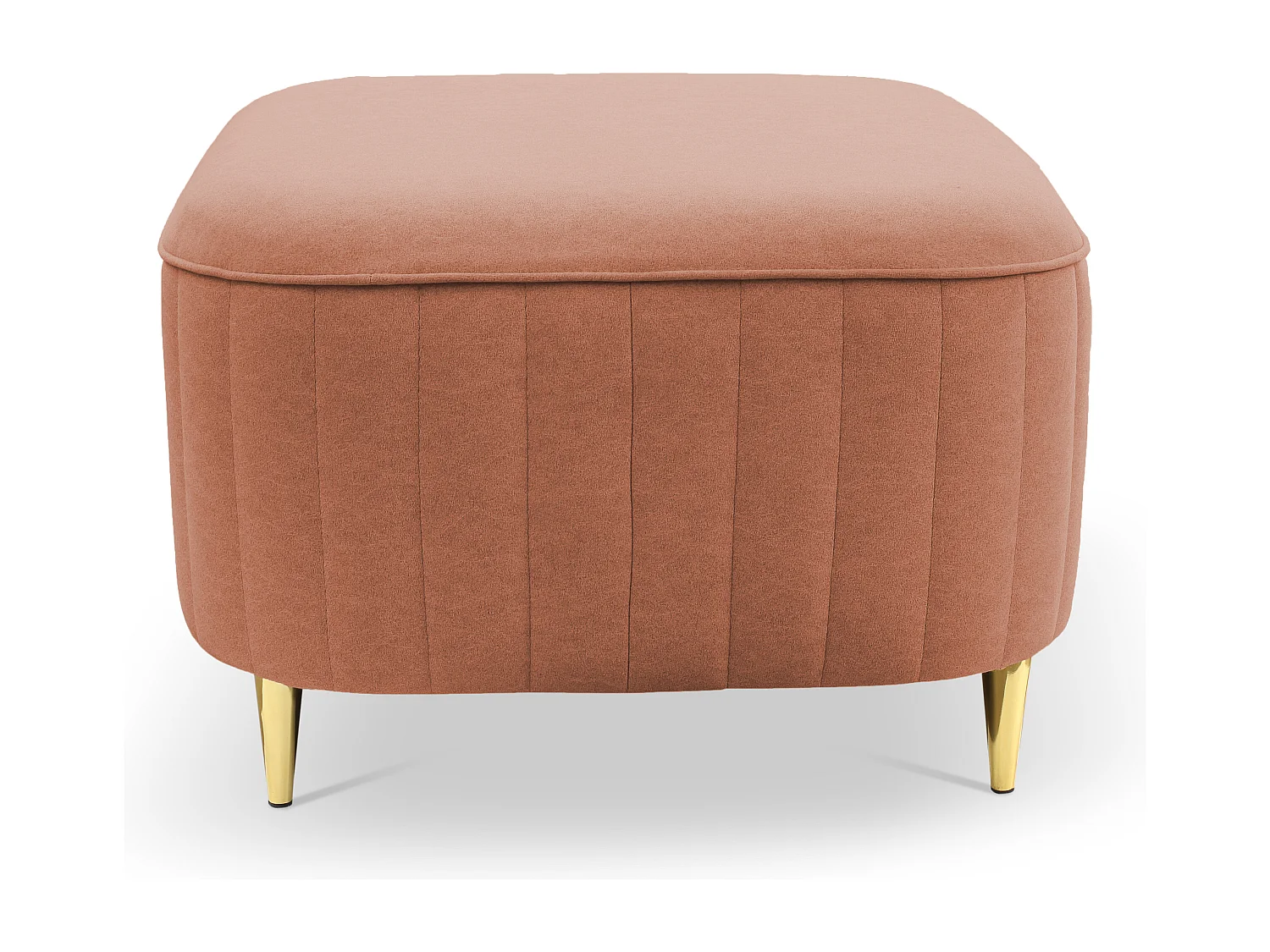 Pouf LAREN - Design moderne, pieds métalliques, tapisserie de haute qualité, pouf de siège, repose-pieds 60x60x41cm ROSE
