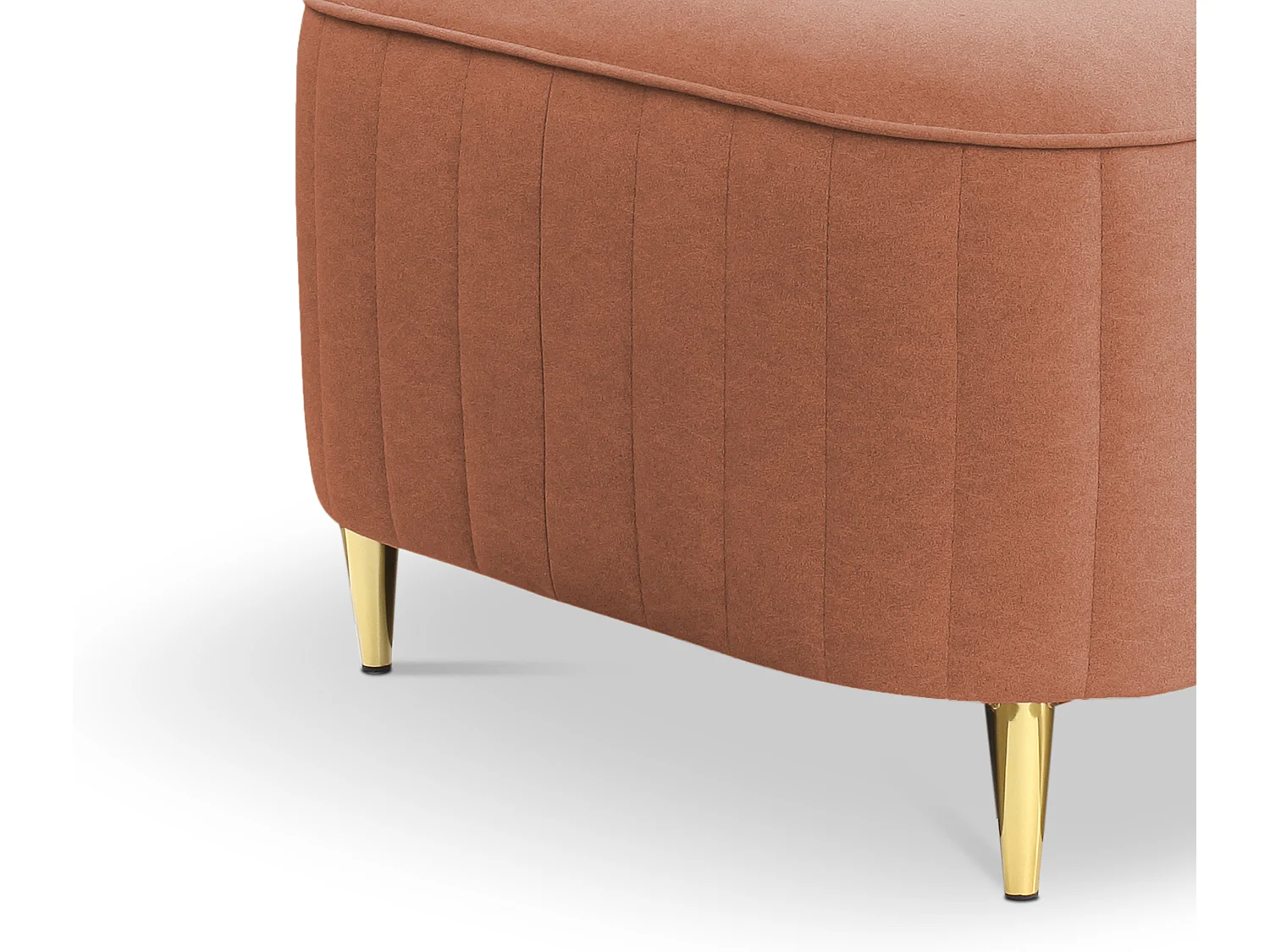 Pouf LAREN - Design moderne, pieds métalliques, tapisserie de haute qualité, pouf de siège, repose-pieds 60x60x41cm ROSE