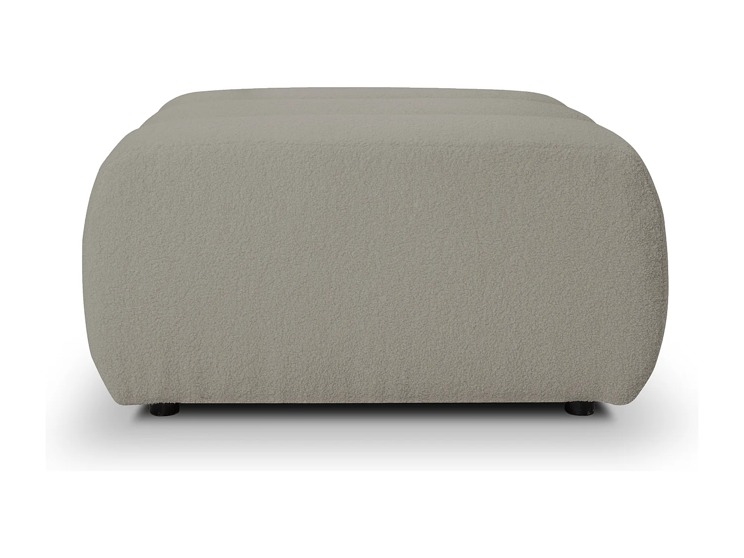 BALOO Poef - Comfortabele poef met houten frame, PUR-schuim, zwarte kunststof poten, modern design 82x75x41cm Lichtgrijs