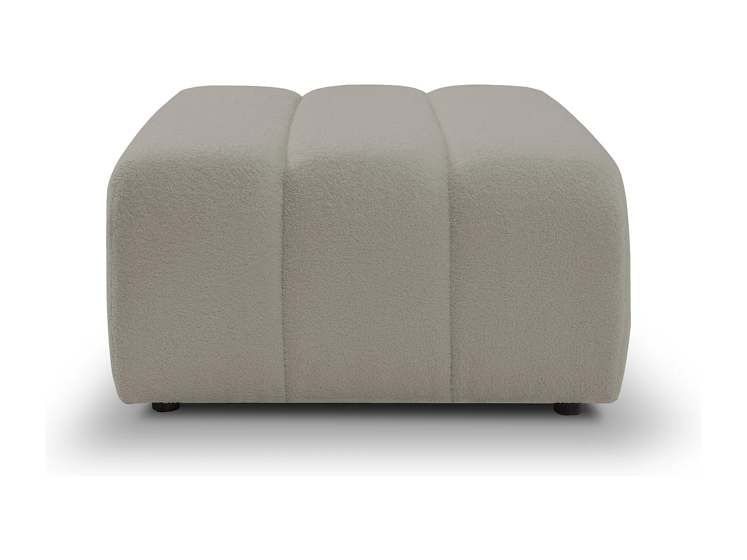 Pouf BALOO - Pouf confortable avec cadre en bois, mousse PUR, pieds noirs en plastique, design moderne 82x75x41cm Gris clair