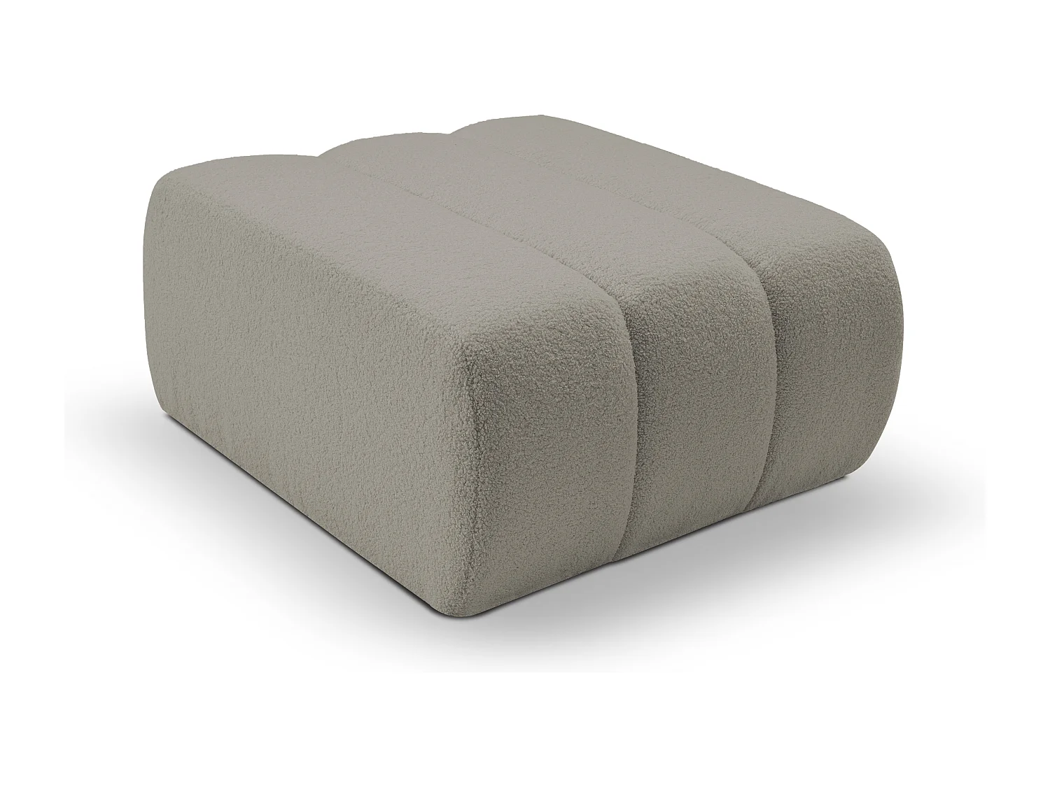 Pouf BALOO - Pouf confortable avec cadre en bois, mousse PUR, pieds noirs en plastique, design moderne 82x75x41cm Gris clair
