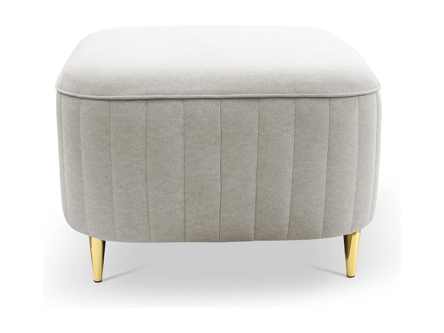 Pouf LAREN - Design moderne, pieds métalliques, tapisserie de haute qualité, pouf de siège, repose-pieds 60x60x41cm ECRU