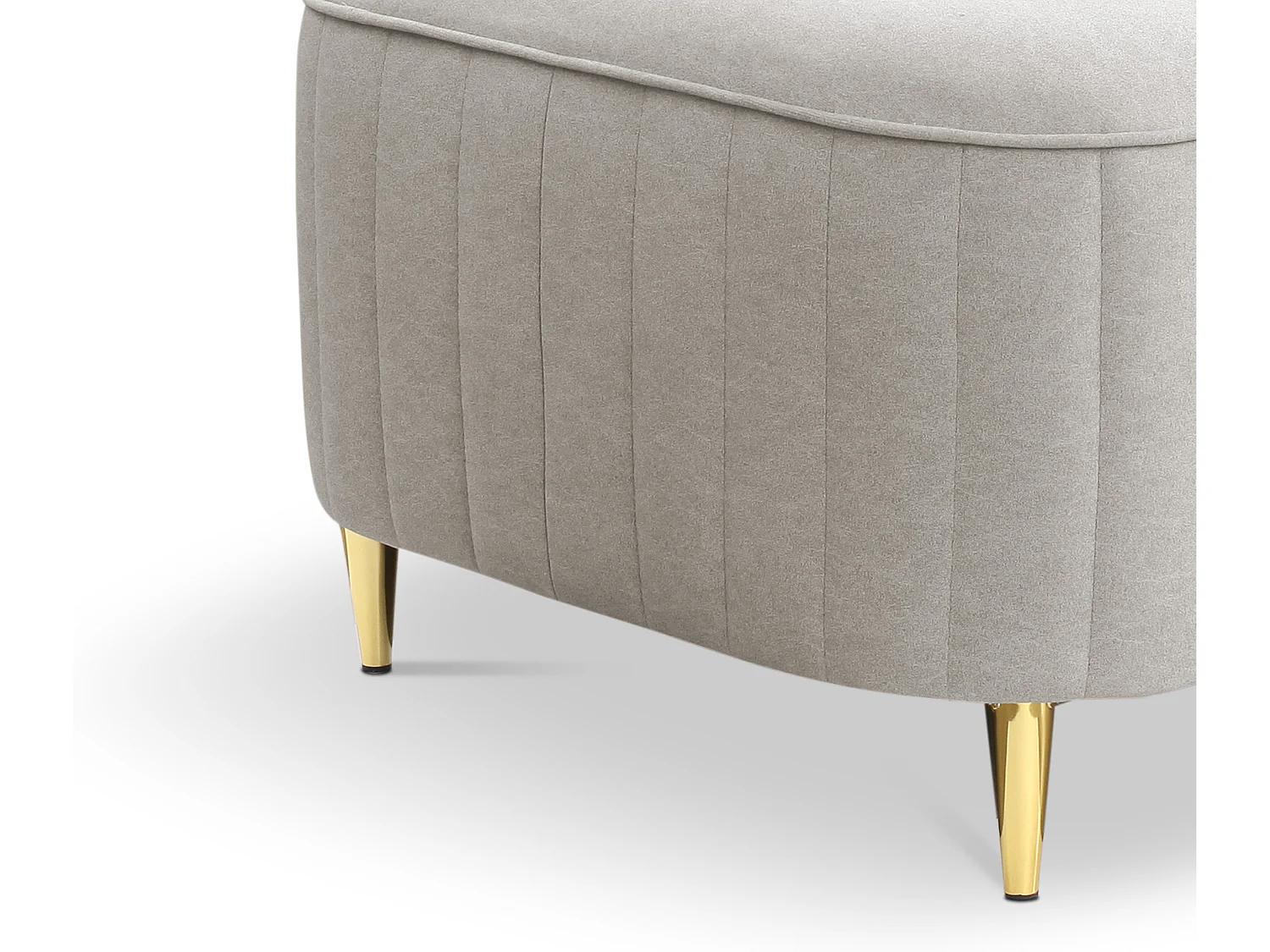 Pouf LAREN - Design moderne, pieds métalliques, tapisserie de haute qualité, pouf de siège, repose-pieds 60x60x41cm ECRU