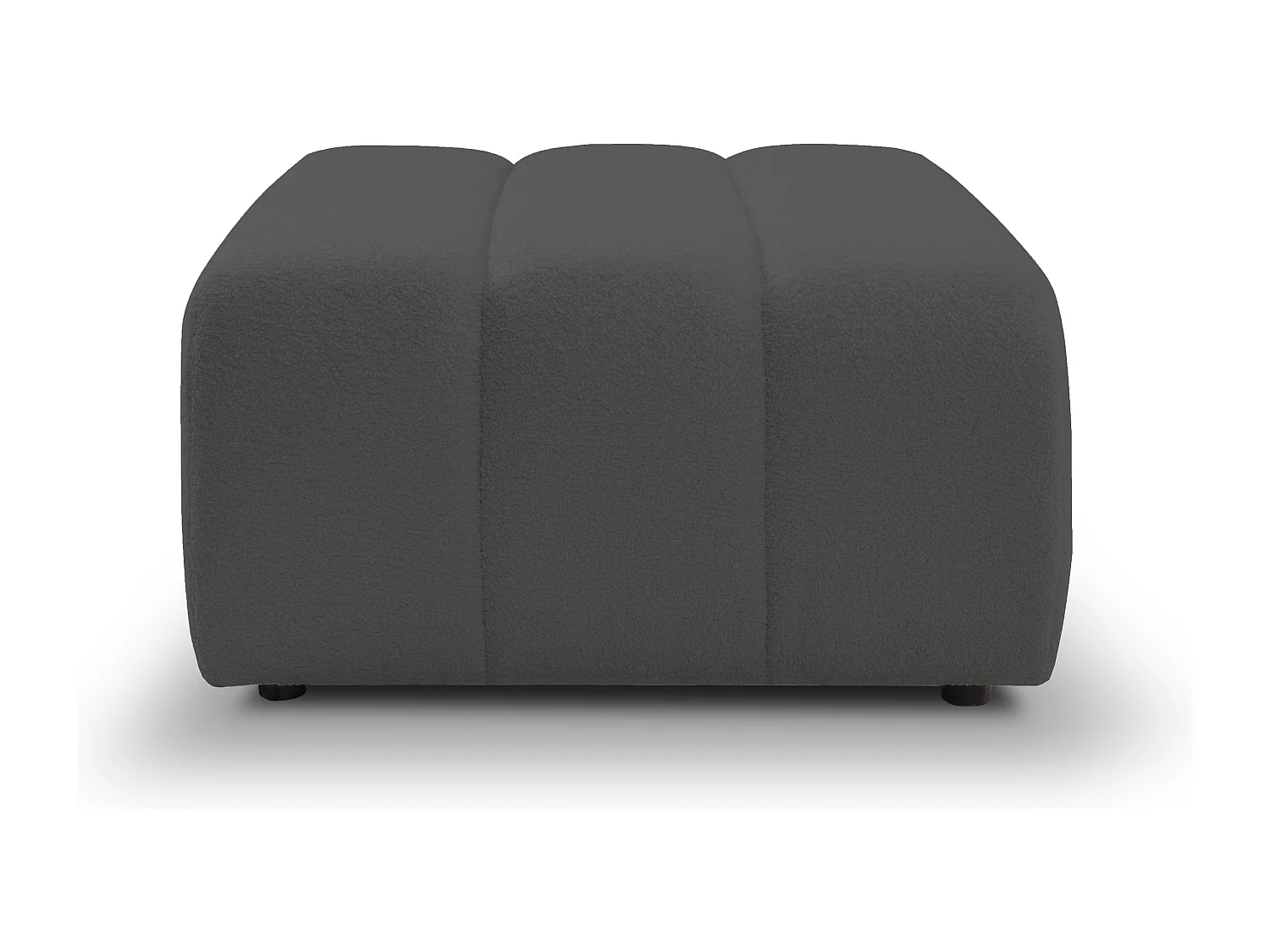 BALOO Poef - Comfortabele poef met houten frame, PUR-schuim, zwarte kunststof poten, modern design 82x75x41cm Donkergrijs