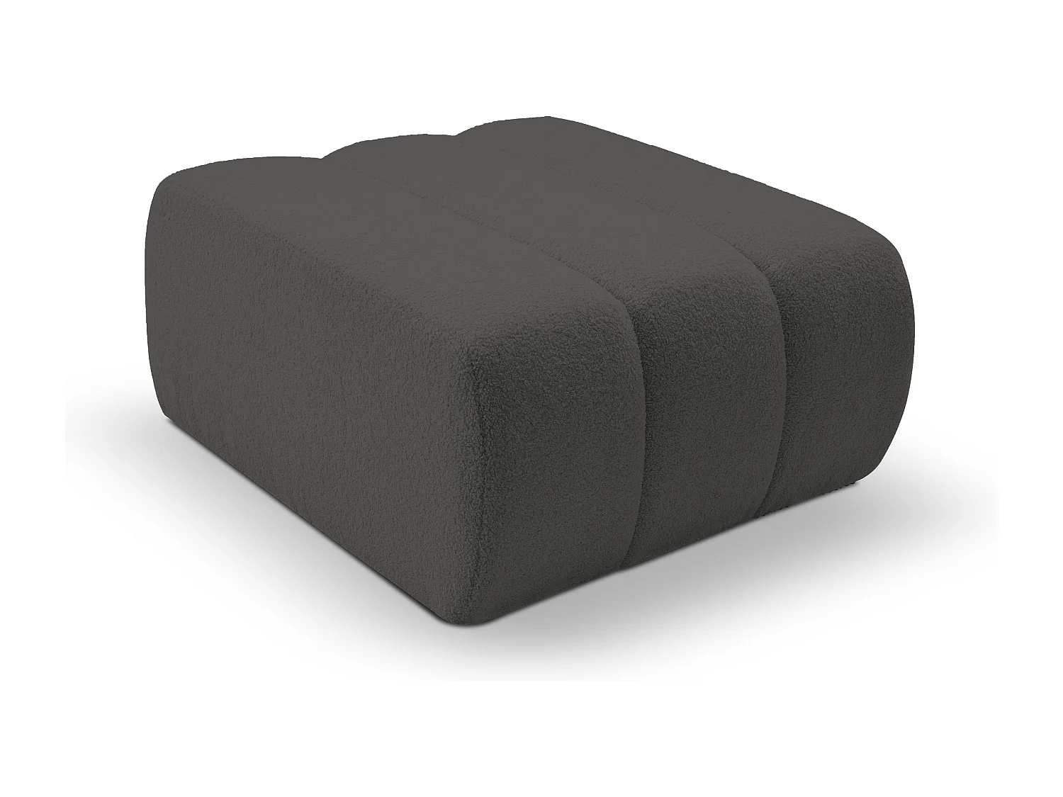 BALOO Poef - Comfortabele poef met houten frame, PUR-schuim, zwarte kunststof poten, modern design 82x75x41cm Donkergrijs