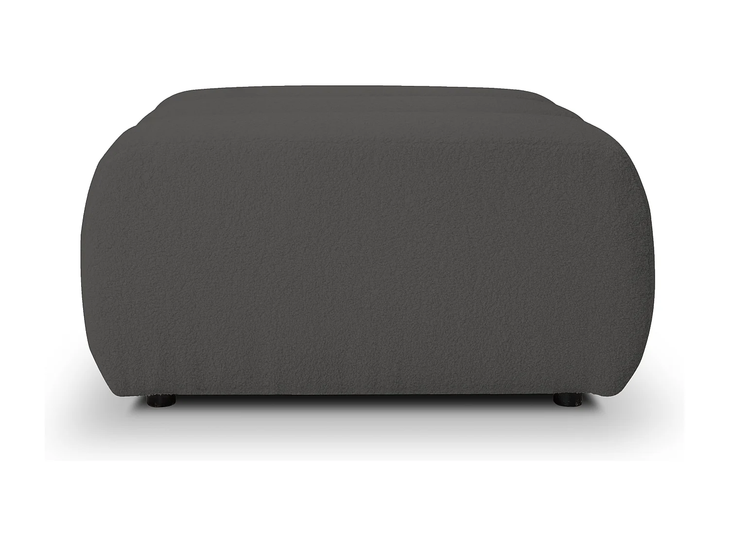 BALOO Poef - Comfortabele poef met houten frame, PUR-schuim, zwarte kunststof poten, modern design 82x75x41cm Donkergrijs