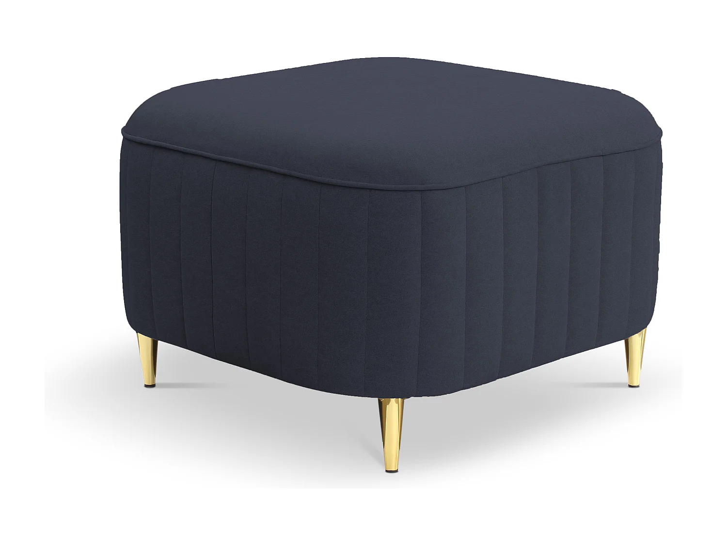 Pouf LAREN - Modernes Design, Metallfüße, hochwertige Polsterung, Sitzpouf, Fußstütze 60x60x41cm NAVYBLAU