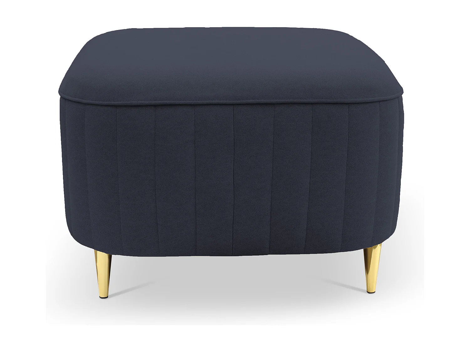 LAREN Poef - Modern design, metalen poten, hoogwaardige bekleding, zitpoef, voetenbankje 60x60x41cm NAVYBLAUW